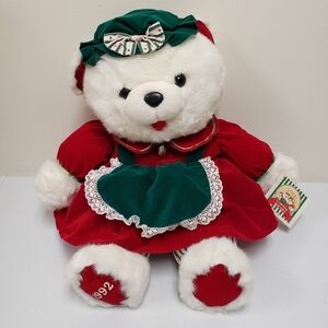 Kmart 20" Christmas Holiday Momma Teddy Bear 1992 Vintage Stuffed Animal Plush